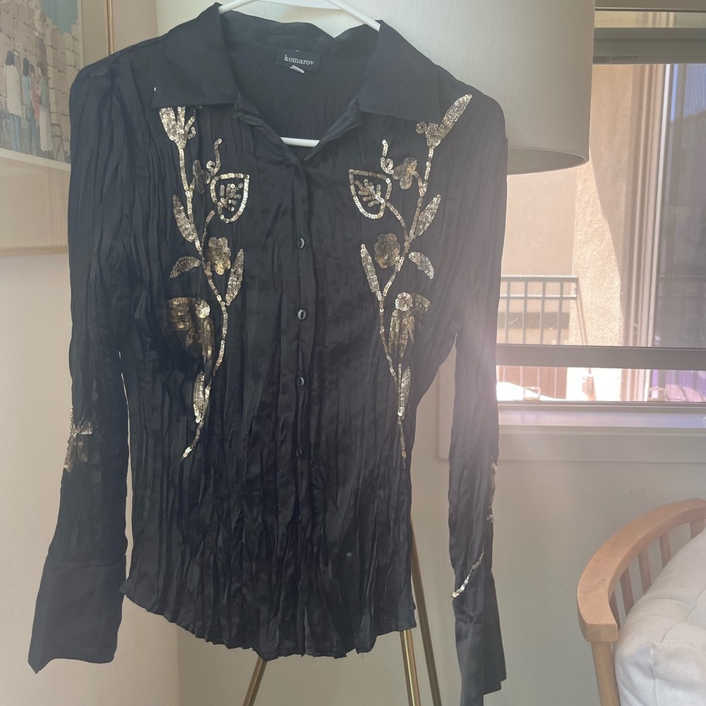 Vintage 80’s Black Silk Shirt